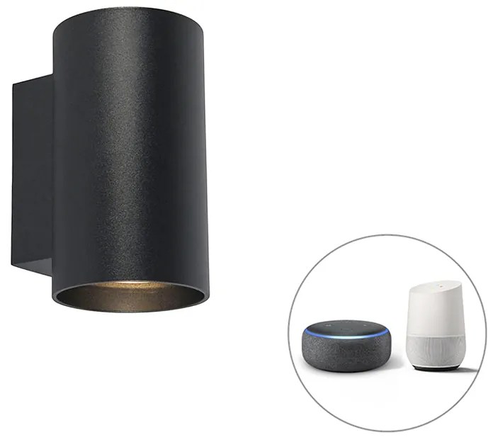 Applique di design intelligente nera incluso 2 Wifi GU10 - Sandy