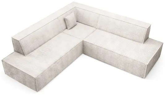 Divano letto angolare con contenitore a L TERAMO, lato destro, beige