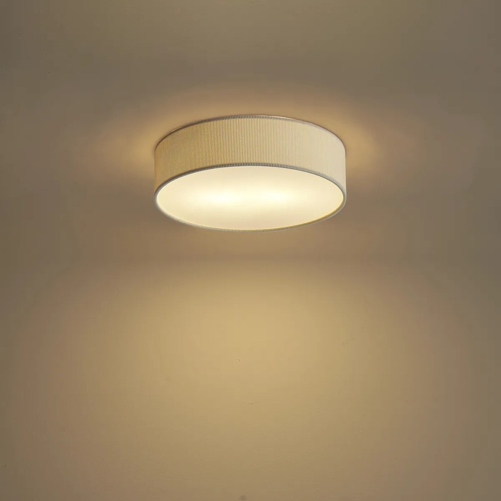 Plafoniera moderna bianca con paralume in velluto 38cm 2 luci - Luz