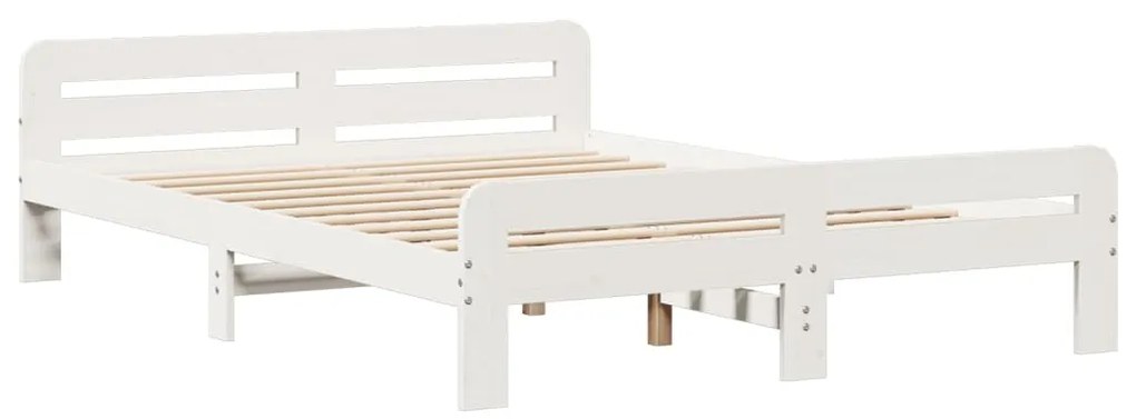 Letto senza materasso bianco 150x200 cm legno massello di pino