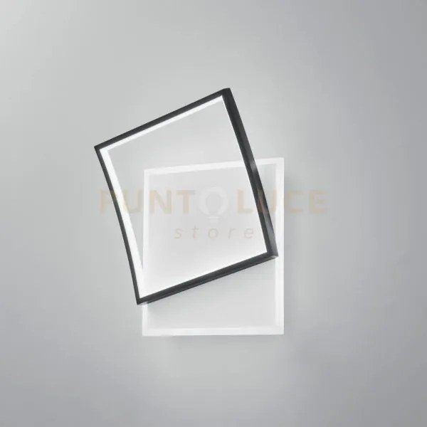 Plafoniera led ayrton quadrata nera 42w 5200lm cct 37x10x42cm led-a...
