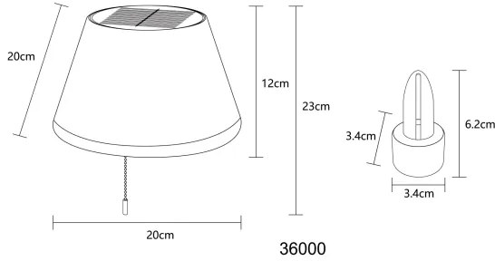 Globo 36000 - LED Paralume solare per bottiglie 10xLED/1,5W/3V IP44