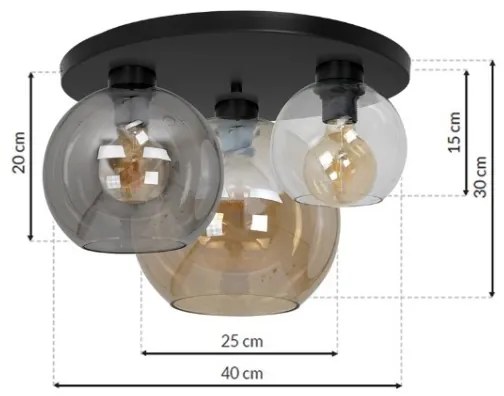 Plafoniera SOFIA 3xE27/60W/230V mix