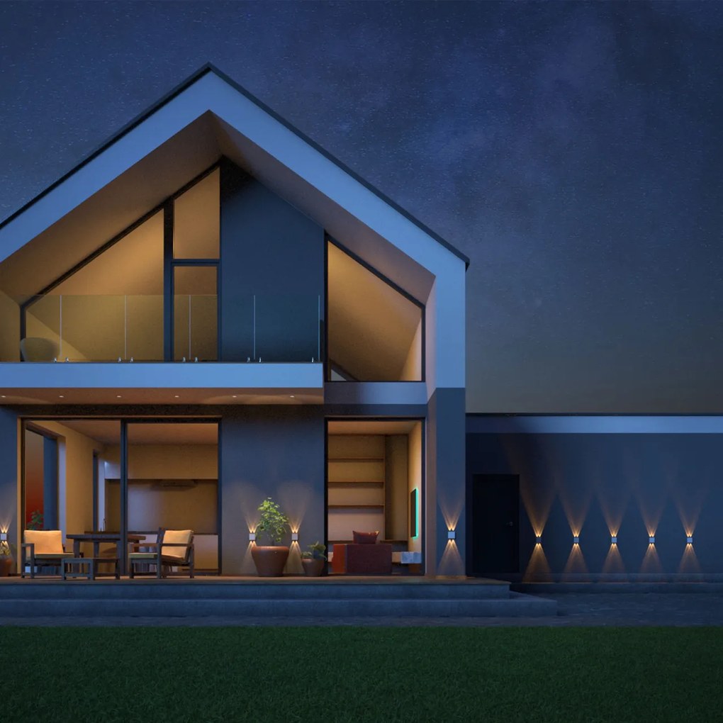 Applique da Parete Quadrata Bidirezionale 4W CCT Bianca Colore Bianco Variabile CCT