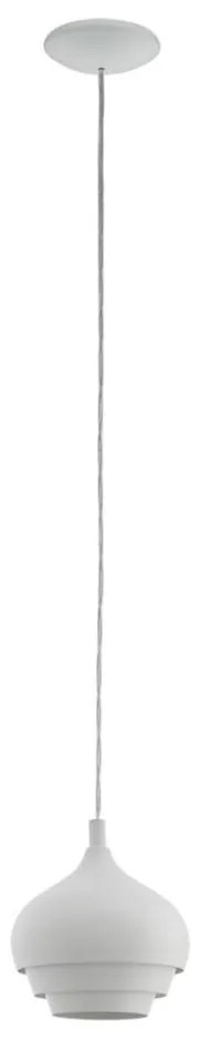 Eglo 97212 - Lampadario a sospensione con filo CAMBORNE 1xE27/60W/230V bianco diametro 190 mm