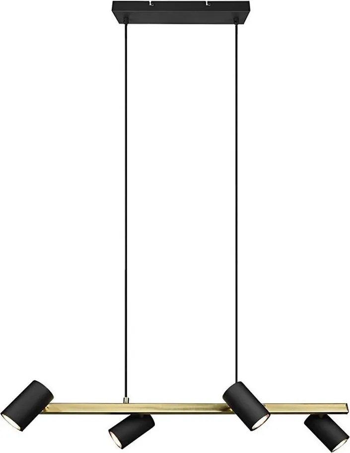 Trio - Lampadario a cavo MARLEY 4x GU10/35W/230V nero/oro