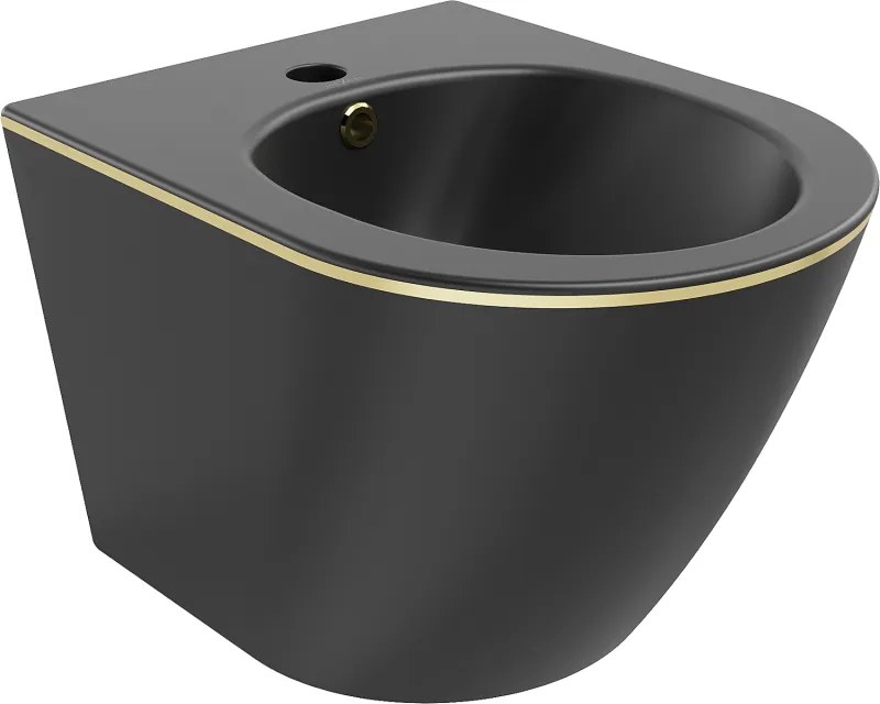Mexen Lena bidet sospeso, nero opaco/linea dorata - 35224875