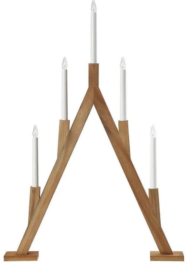Markslöjd 706161 - Candelabro natalizio BJURFORS 5xE10/3W/230V marrone
