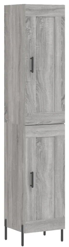 Credenza grigio sonoma 34,5x34x180 cm in legno multistrato