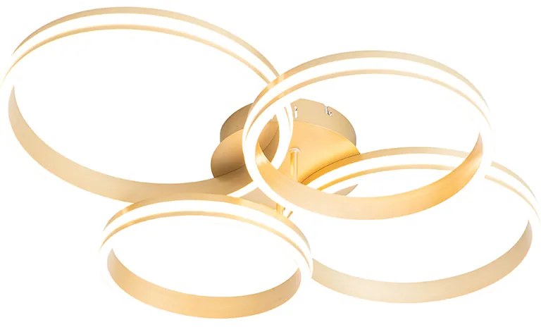 Plafoniera ottone con LED dimmerabile a 3 livelli 4 luci - Navara