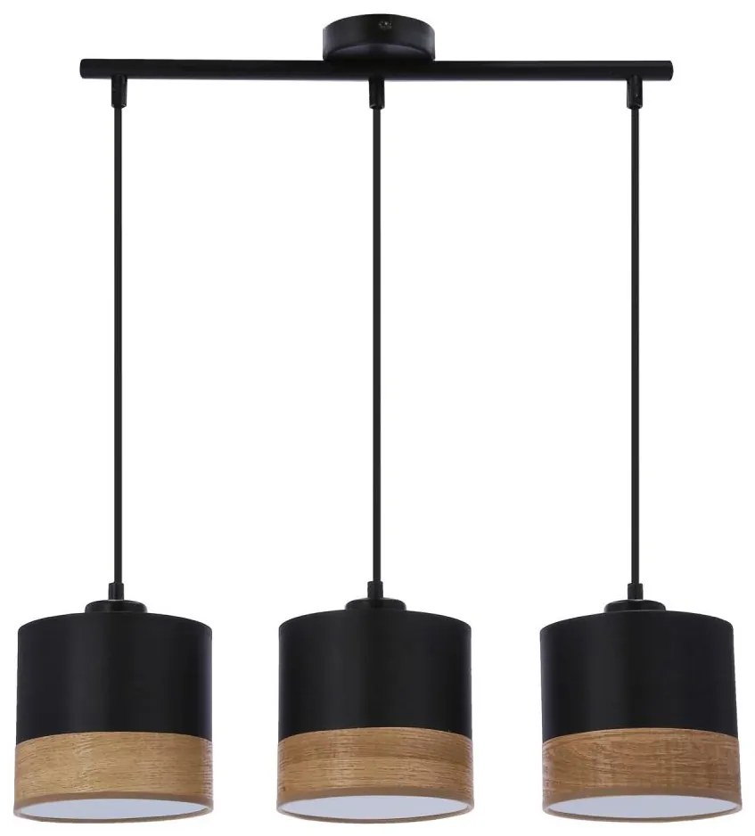 Lampadario a sospensione con filo PORTO 3xE27/60W/230V nero/marrone