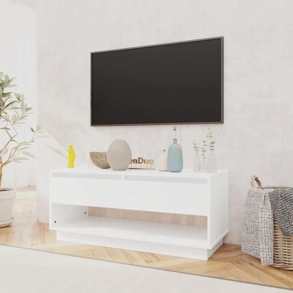 Mobile tv bianco 102x41x44 cm in legno multistrato