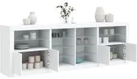 Credenza con Luci LED Bianca 202x37x67 cm 3209044