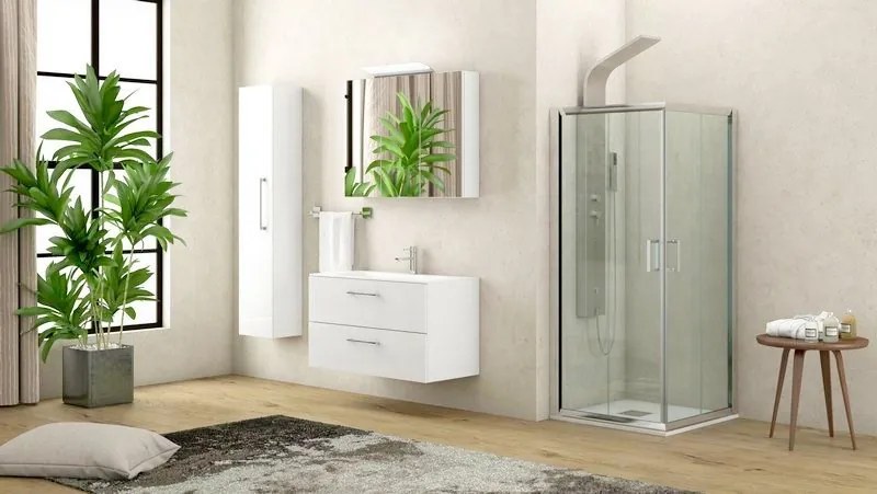 Box doccia angolare dimensioni 90x70 altezza 180cm cristallo trasparente K410 - KAMALU