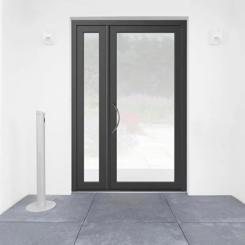Portoncino d'ingresso Condo7 con vetro L 90 x H 210 cm in alluminio grigio