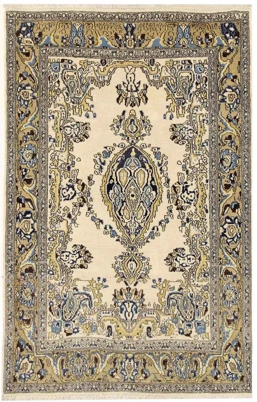 Ghom Tappeto 100 x 160 Beige (Iran) Annodato A Mano