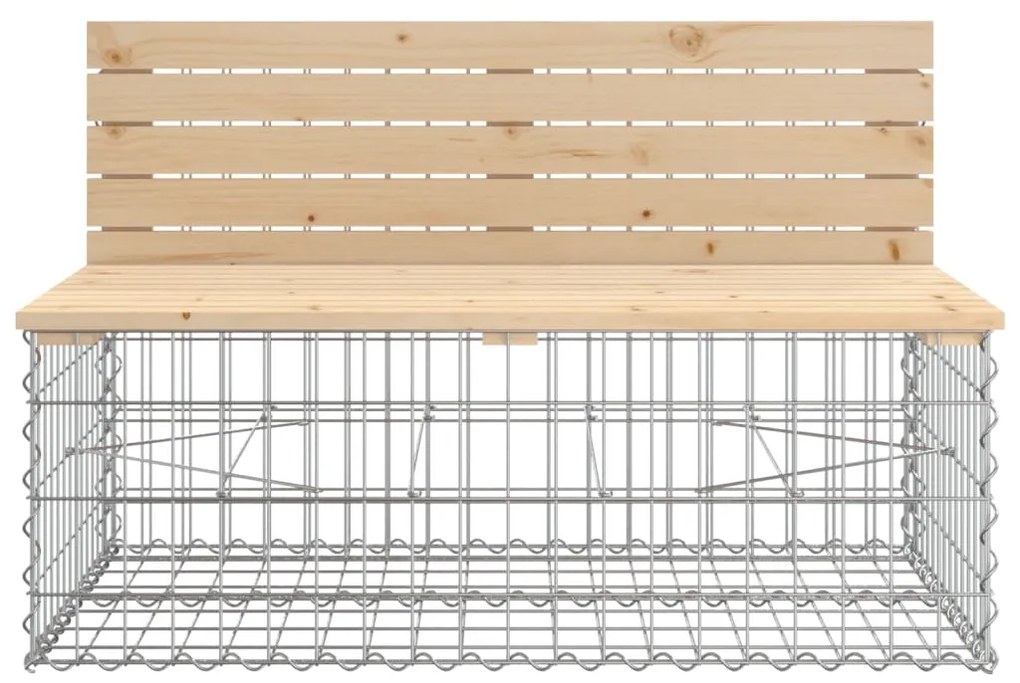 Panca giardino design gabbione 103x70x65 cm legno massello pino