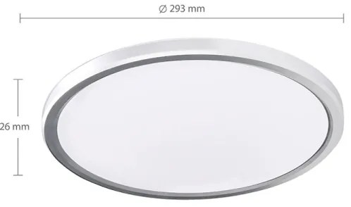 Solight WO826-LED Plafoniera da soffitto per bagno ACATE 24W/230V, 3000/4000/6000 K, Ø 29,3 cm, IP54