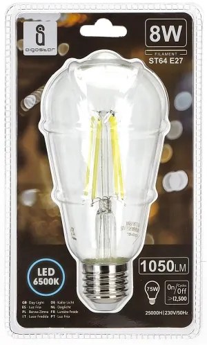 Lampadina LED ST64 E27/8W/230V 6500K - Aigostar