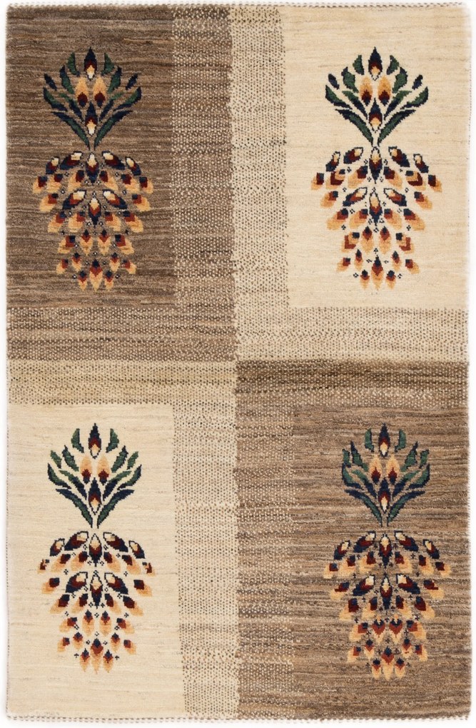 Loribaft Tappeto 100 x 150 Beige (Iran) Annodato A Mano