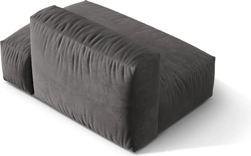 Parte divano componibile grigio (con penisola a destra) con rivestimento in velluto Martina – Micadoni