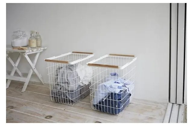 Cesto per la biancheria con dettaglio in legno di faggio Tosca - YAMAZAKI