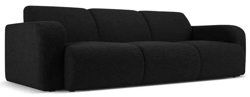 Divano in tessuto bouclé nero 235 cm Molino - Micadoni Home
