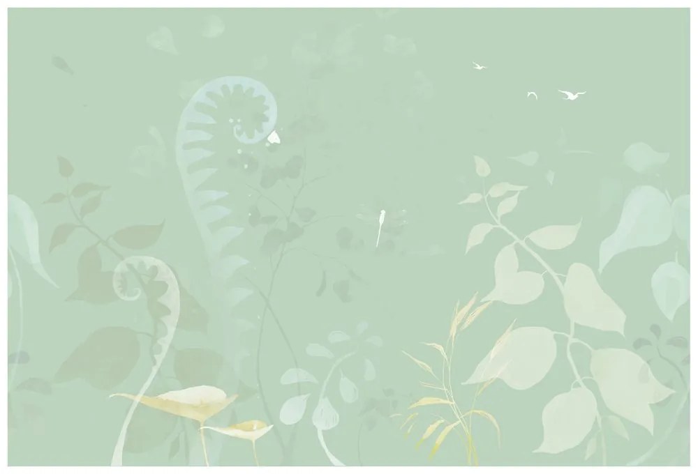 Carta da parati – Natura morta vegetale astratta in verde