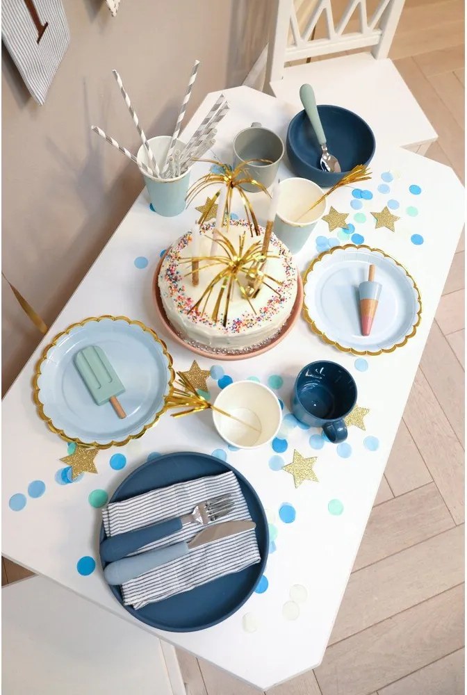 Posate per bambini verde/blu in silicone 3 pz Ocean Mix – Cam Cam Copenhagen