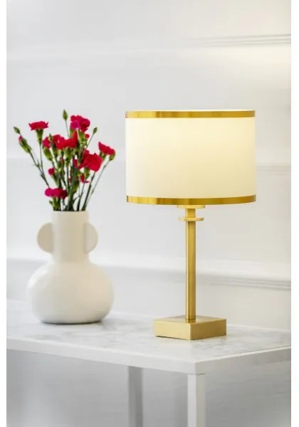 Argon 8047 - Lampada da tavolo ABBANO 1xE27/15W/230V ottone/bianco