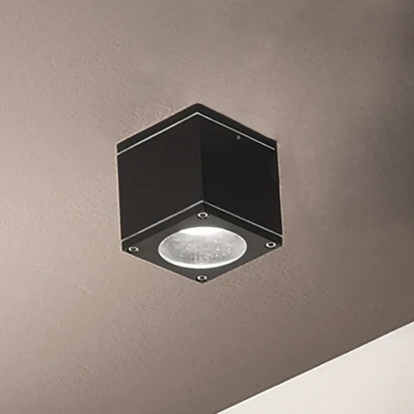 Plafoniera NEVADA 9x10 cm per esterni LED in alluminio Nero