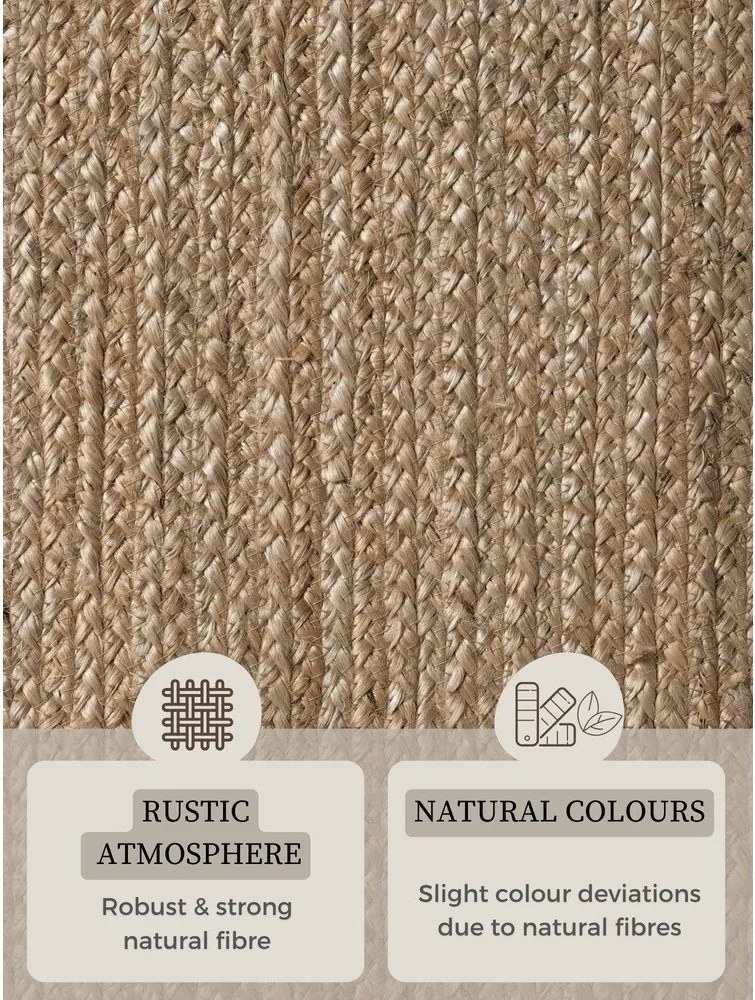 Tappeto colore naturale scuro in iuta reversibile/tessuto a mano 160x230 cm Braided – Hanse Home