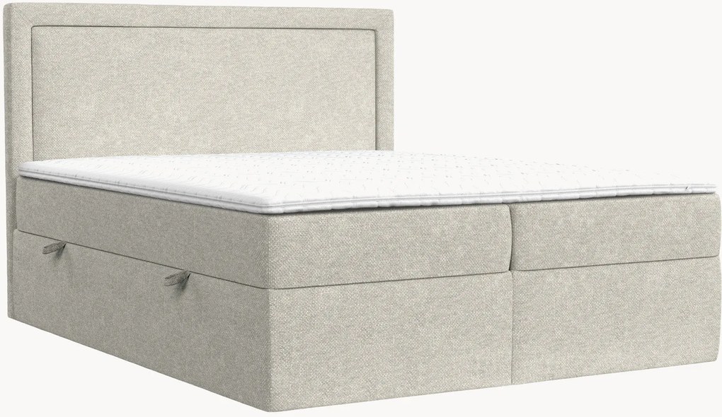 Letto boxspring in ciniglia fatto a mano con contenitore Rebeca, H2