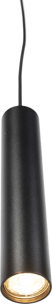 Lampada a sospensione di design nera con adattatore per binario trifase - Tuba Small 3-fasi