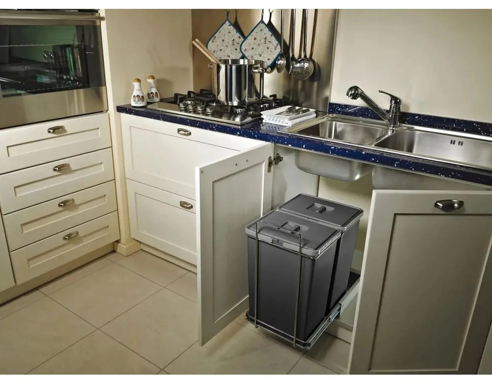 Bidone in plastica per rifiuti differenziati/incasso 26 l Ecofil - Elletipi