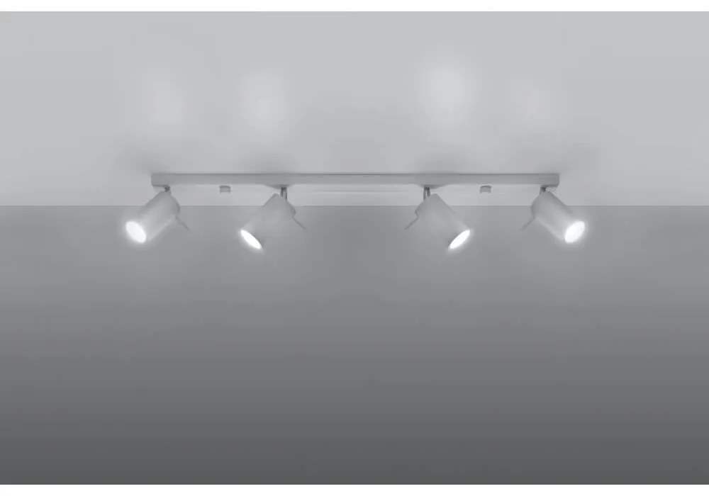 Plafoniera da soffitto in Acciaio 4xGU10 RING 4L Bianca Orientabile Colore del corpo Bianco