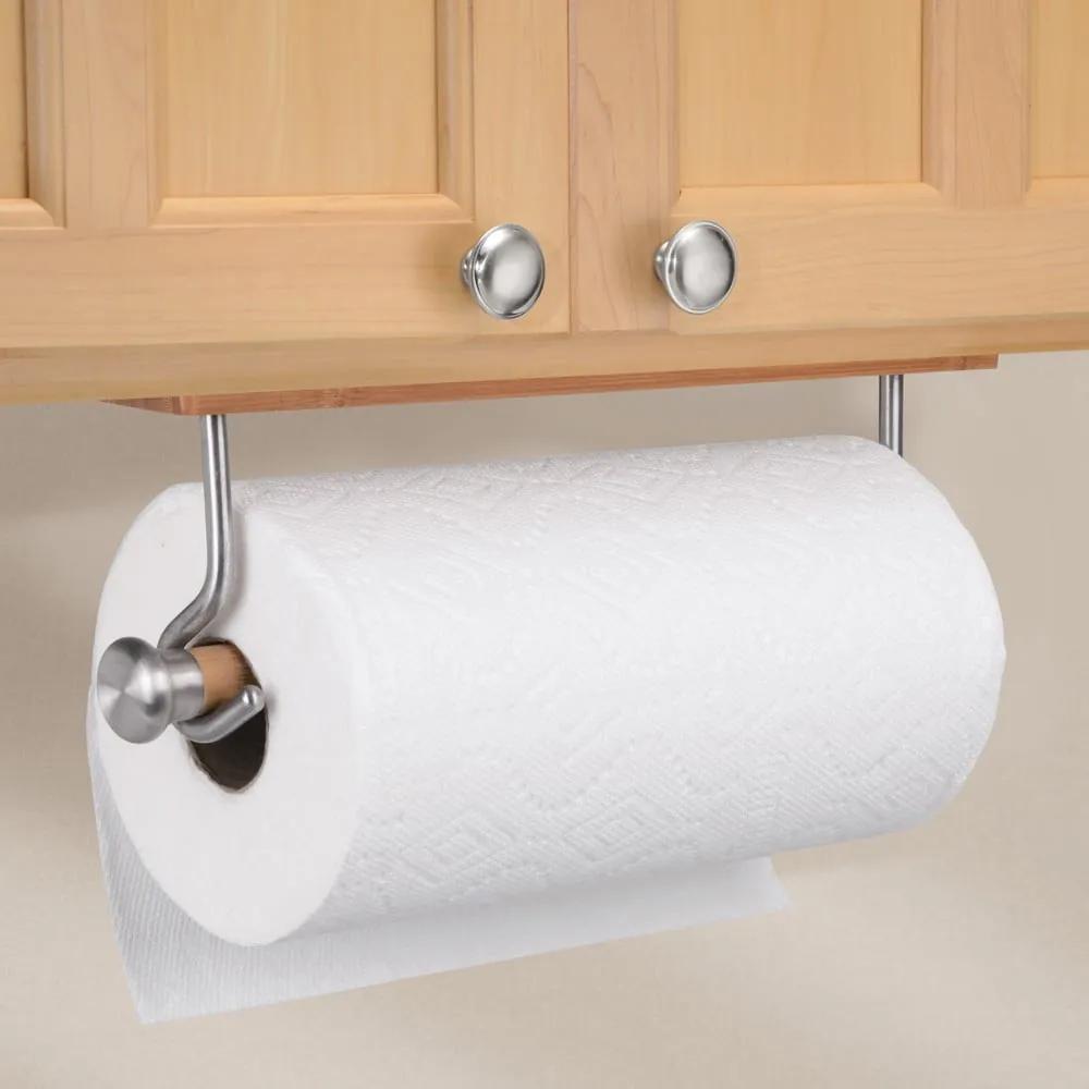 Porta asciugamani di carta in metallo e bambù , 38,5 cm Formbu - iDesign
