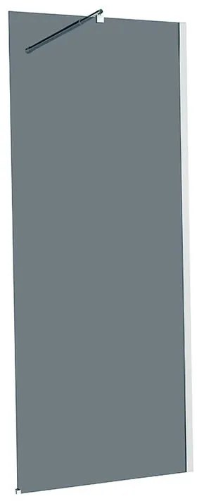 Box doccia walk-in, vetro fumè 6 mm, L 70-120 cm x H 200 cm, profilo cromo