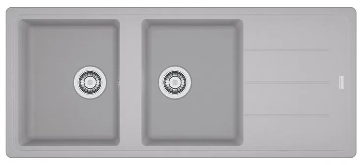 Lavello integrato 2 vasche con gocciolatoio laterale destro o sinistro FRANKE Boston alluminio L 50 x L 116 cm argento