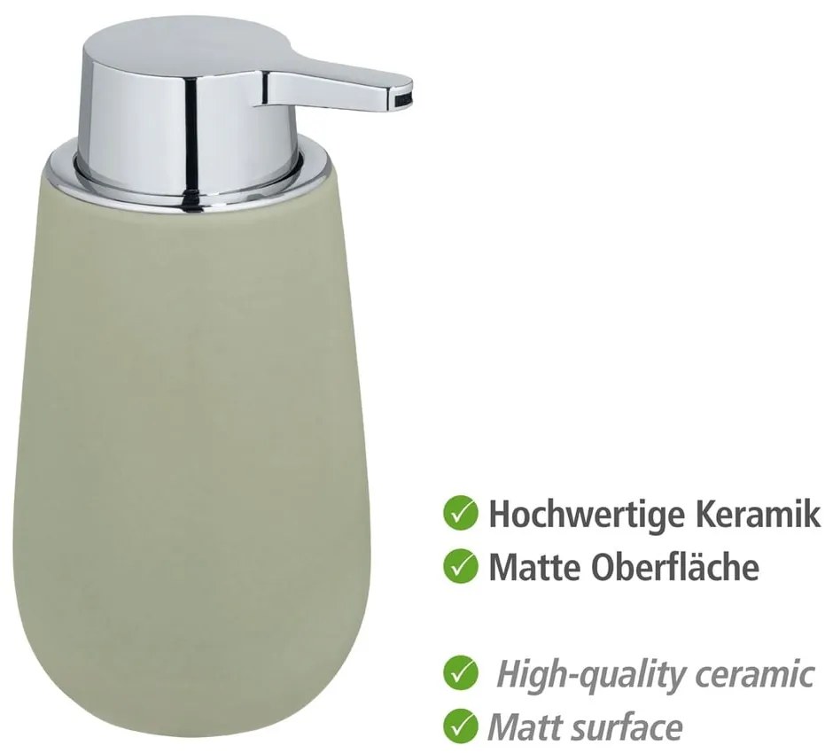 Distributore di sapone in ceramica verde Badi - Wenko