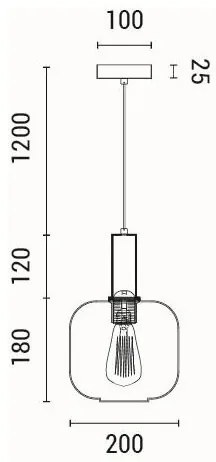 Lampadario a sospensione con filo 1xE27/15W/230V verde pr. 20 cm