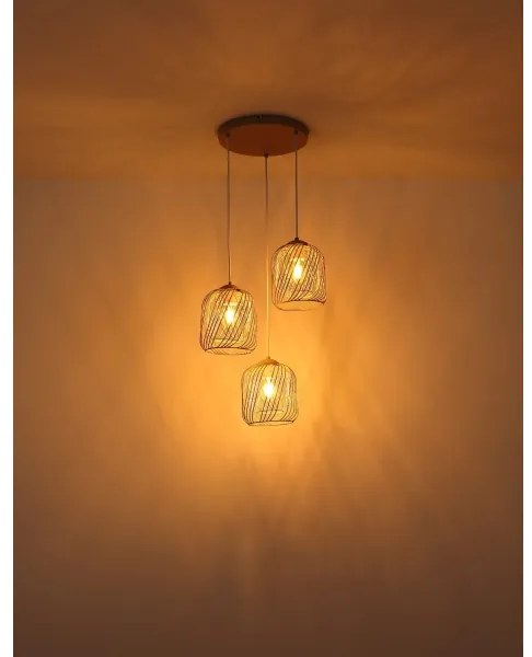 Globo 15965-3HR - Lampadario sospeso a cavo DICHTI 3xE27/40W/230V