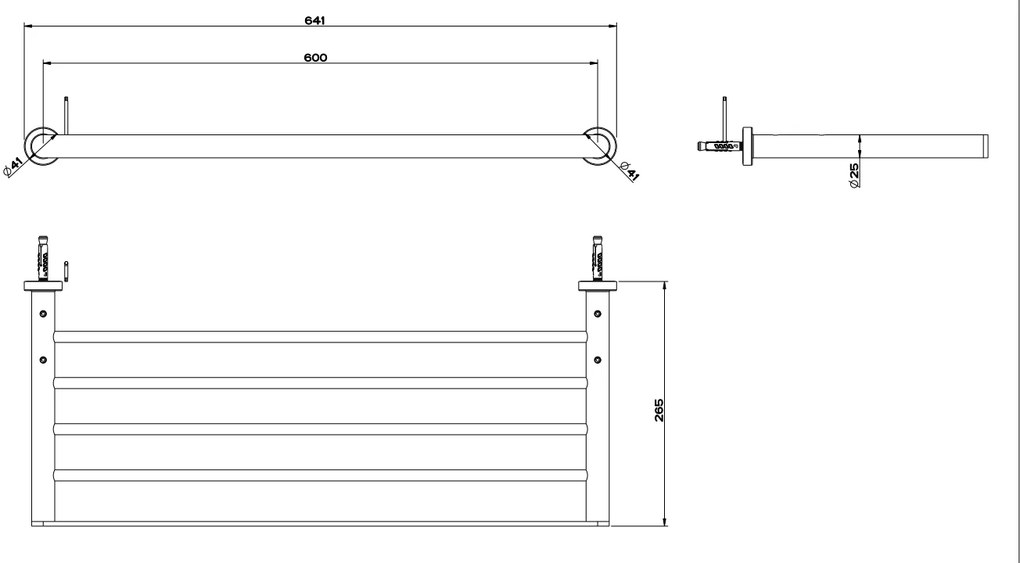 Rack quattro portasalviette 60 cm cromo Emporio 38950 Gessi