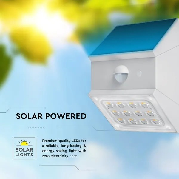 Lampada solare da parete a LED con sensore LED/2,5W/3,7V IP65 1200 mAh bianco