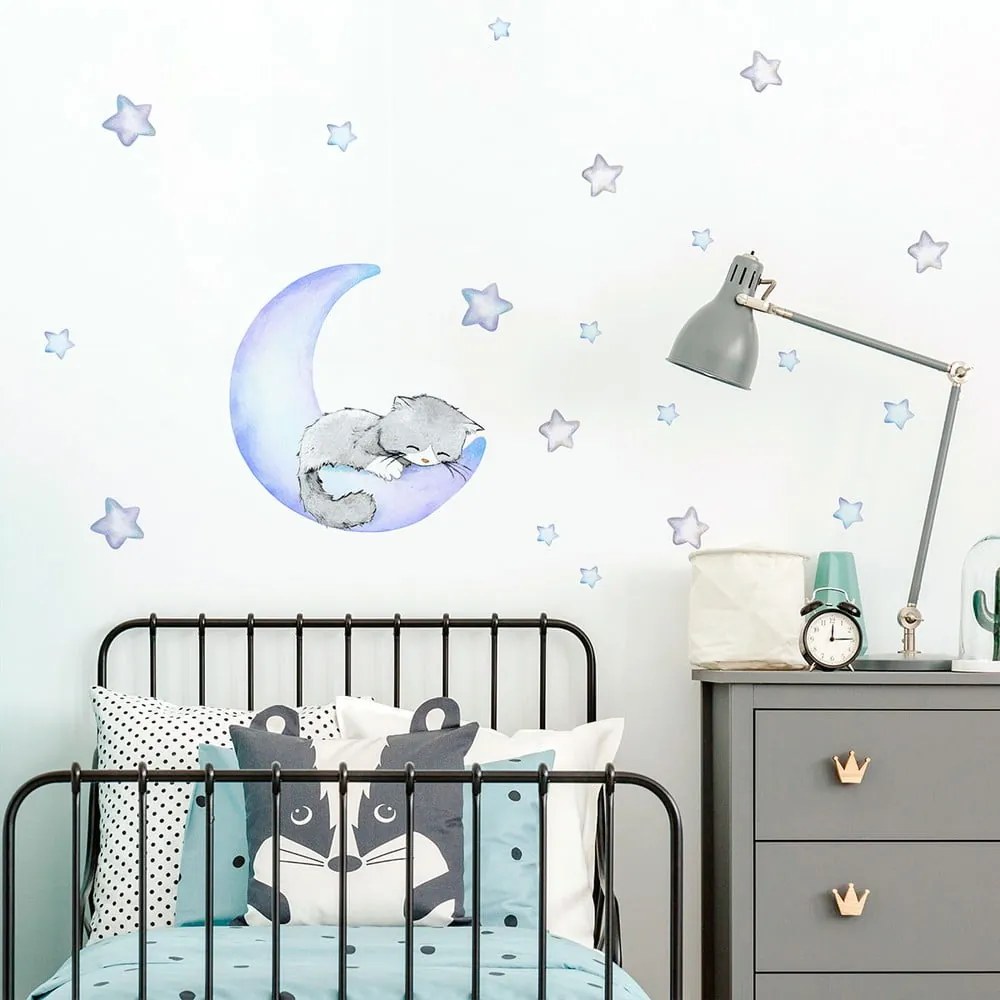 Adesivi murali blu per bambini Magic Cat - Ambiance