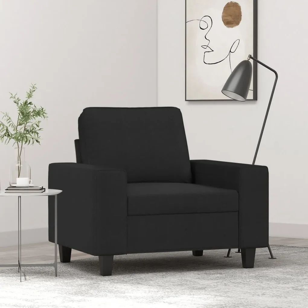 Poltrona nera 60 cm in tessuto