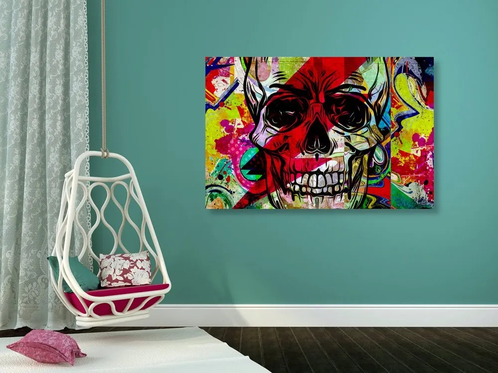Quadro su tela – Teschio in versione graffiti