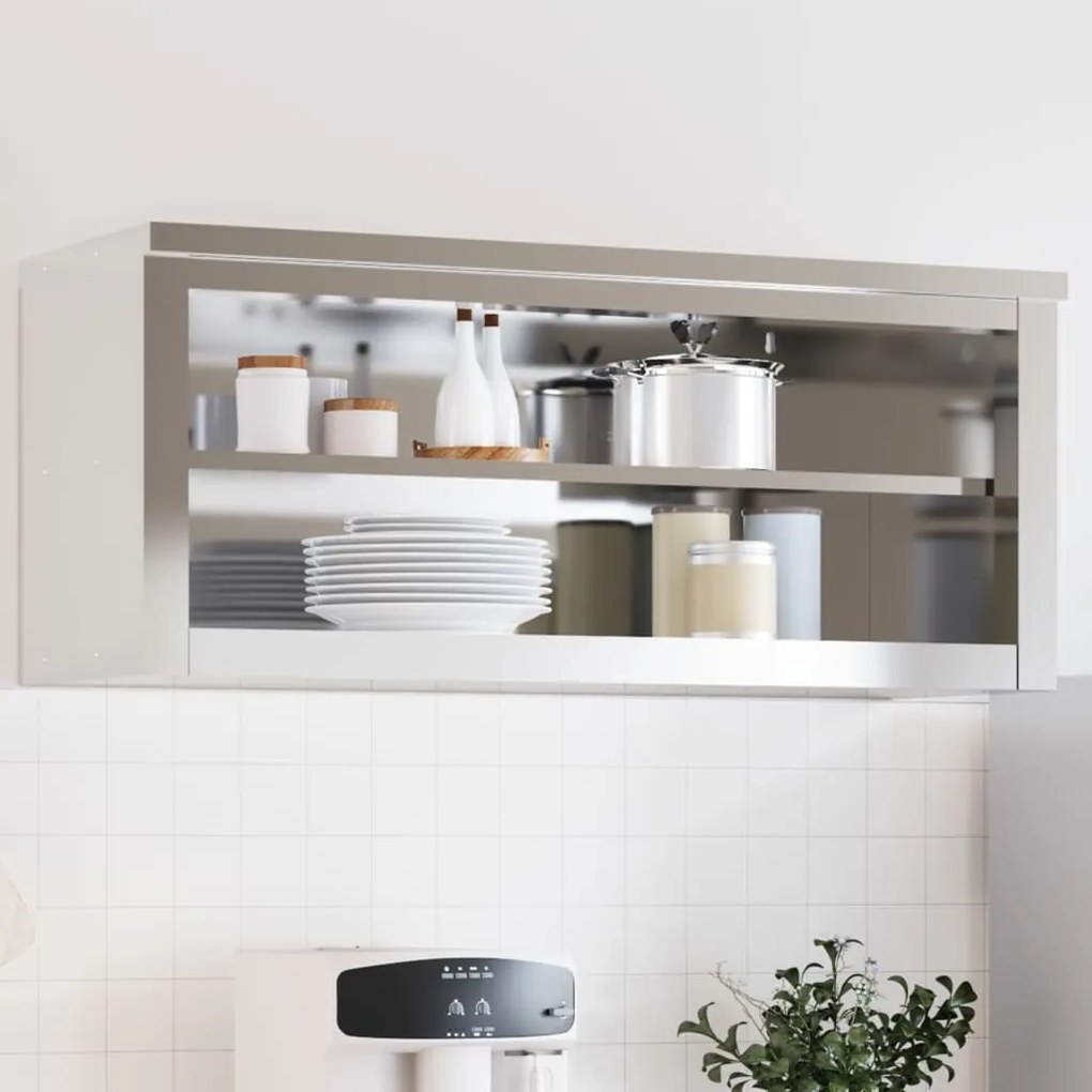 Mobile Cucina Da Parete Con Ripiano İn Acciaio Inossidabile /