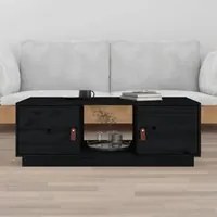 Tavolino da Salotto Nero 100x50x35 cm Legno Massello di Pino 818269