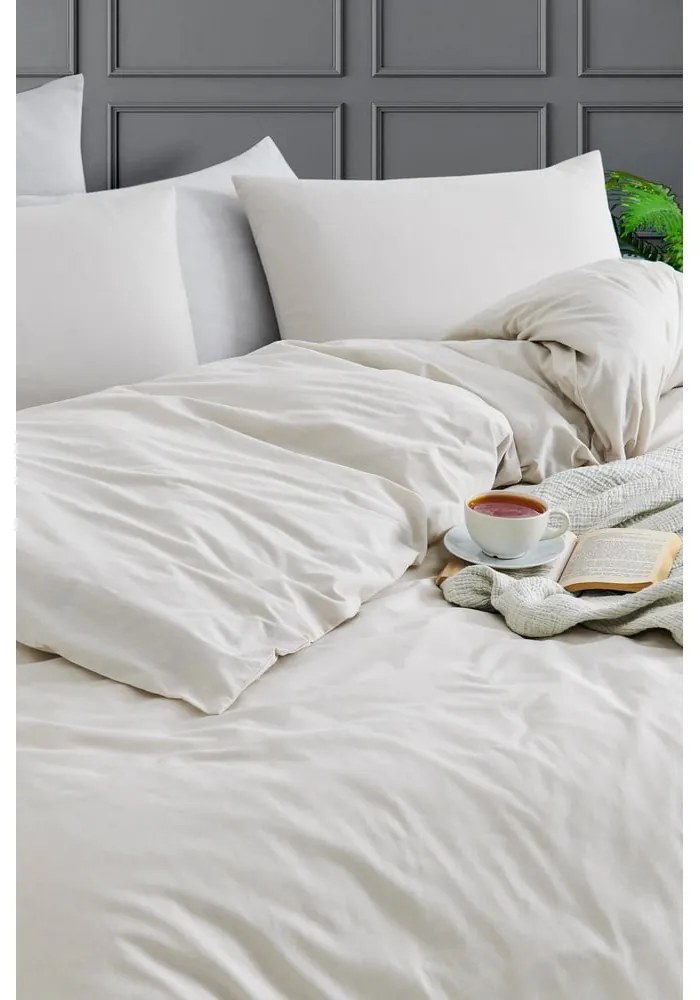 Biancheria da letto beige per letto singolo 140x200 cm Yarn Dyed – Mijolnir